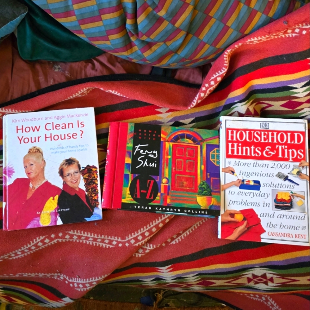 Lot of 3 Household Books - Feng Shui- DK hints tips + Cleaning House Kim Aggie